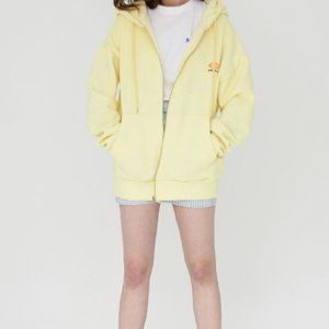 Cute HOODIE ZIPUP- Light YELLOW